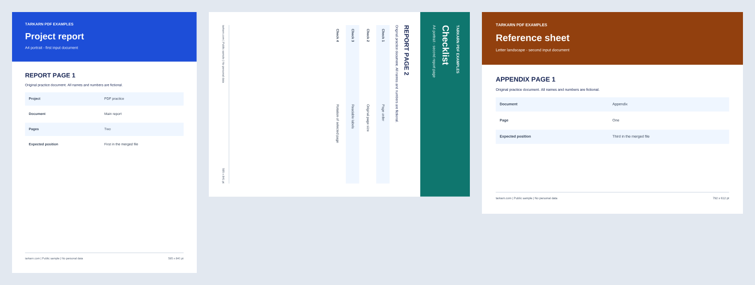 Rendered sample PDF with page 2 rotated 90 degrees; this is not a screenshot of the inspection tool